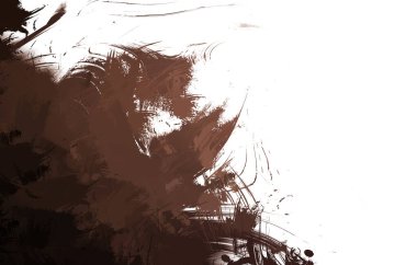 Duvar sanatı Eşsiz ve yaratıcı illüstrasyon. Fırça darbesi ile boyanmış. Renkli fırça darbelerinin soyut arkaplanı. Fırçalanmış canlı duvar kâğıdı. Boyalı sanatsal yaratım.