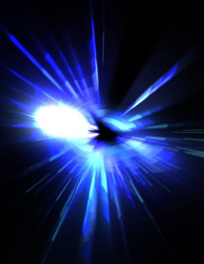 Fütürist mercek patlaması. Parlayan parçacıkları ve çizgileri olan ışık patlaması yıldızı. Güzel soyut ışın arkaplanı.