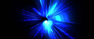 Fütürist mercek patlaması. Parlayan parçacıkları ve çizgileri olan ışık patlaması yıldızı. Güzel soyut ışın arkaplanı.