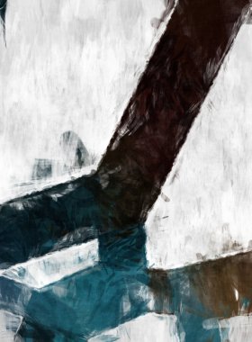 Soyut arkaplanda pürüzlü fırça darbeleri. Fırça boyası. Renkli boya darbeleri. Eşsiz duvar sanatı. Tuvaldeki modern sanat. Renkli çağdaş sanat eserleri. 