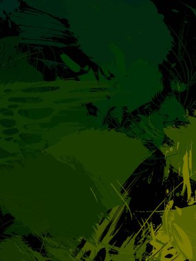 Vahşi fırça darbeleriyle yaratıcı soyut resim. Artistik fırça darbeleriyle donatılmış. Renkli ve canlı bir tasvir. Boyalı sanat.