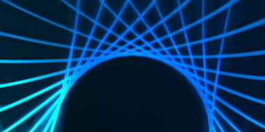 Işık dalgalarının neon renkli soyut tasarımı. Dijital arka plan ve neon ışığı parlama efekti. Parlak ışınlar duvar kağıdı.