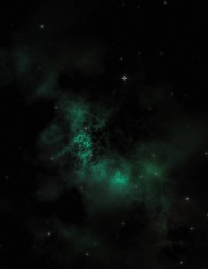 Galaksi uzayındaki yıldız alanı renkli nebula ile. Uzayın derinliklerinin bilim kurgu geçmişi. Ruhsal duvar kağıdı.