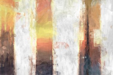 Soyut arkaplanda pürüzlü fırça darbeleri. Fırça boyası. Renkli boya darbeleri. Eşsiz duvar sanatı. Tuvaldeki modern sanat. Renkli çağdaş sanat eserleri. 