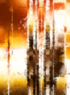 Modern sanat. Renkli çağdaş sanat eserleri. Renkli boya darbeleri. Soyut arkaplanda fırça darbeleri. Fırça boyası. Eşsiz duvar sanatı.