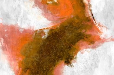 Soyut arkaplanda pürüzlü fırça darbeleri. Fırça boyası. Renkli boya darbeleri. Eşsiz duvar sanatı. Tuvaldeki modern sanat. Renkli çağdaş sanat eserleri. 