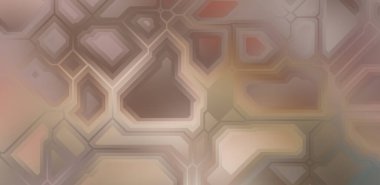 Renkli ve canlı geometrik şekiller katmanları var. Bir teknoloji planının dijital illüstrasyonu. Gelecekçi tasarım şablonu.