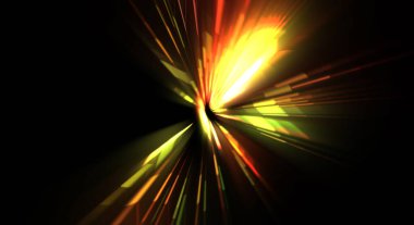 Fütürist mercek patlaması. Parlayan parçacıkları ve çizgileri olan ışık patlaması yıldızı. Güzel soyut ışın arkaplanı.