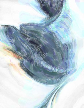 Poster, duvar sanatı, afiş, kart, kitap kapağı veya ambalaj için pastel renkli suluboya resim. Alkol mürekkebini andıran rahatlatıcı fırça darbelerinin modern resmi.