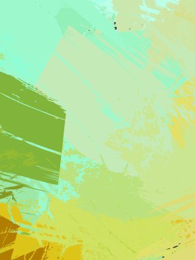 Vahşi fırça darbeleriyle yaratıcı soyut resim. Artistik fırça darbeleriyle donatılmış. Renkli ve canlı bir tasvir. Boyalı sanat.