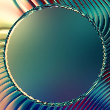 Soyut çerçeveli arkaplan. Renkli, canlı, dalgalı bir duvar kağıdı. Merkezi çerçeveli yaratıcı grafik 2d çizim. Dinamik şekilli modaya uygun sıvı örtüsü.