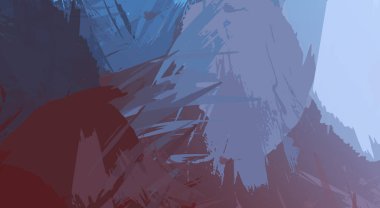 Fırça darbesi ile boyanmış. Sanatsal canlılık ve renkli duvar kâğıdı. Kaotik resim. Taranmış Boyalı Soyut Arkaplan. 