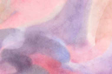 Pastel renklerde suluboya resim. Poster, duvar sanatı, afiş, kart, kitap kapağı ya da ambalaj için rahatlatıcı kompozisyonun yumuşak renkli çizimi. Modern fırça darbeleri resim.