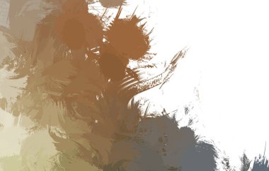 Duvar sanatı Eşsiz ve yaratıcı illüstrasyon. Fırça darbesi ile boyanmış. Renkli fırça darbelerinin soyut arkaplanı. Fırçalanmış canlı duvar kâğıdı. Boyalı sanatsal yaratım.