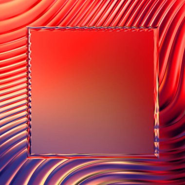 Soyut çerçeveli arkaplan. Renkli, canlı, dalgalı bir duvar kağıdı. Merkezi çerçeveli yaratıcı grafik 2d çizim. Dinamik şekilli modaya uygun sıvı örtüsü.