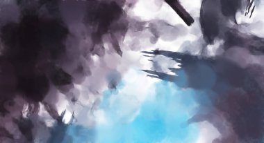 El yapımı sürreal soyut desenli suluboya. Modern sanatsal resim. 2D çizim. Arkaplan boyası karışımı. Yaratıcı duvar sanatı. Çağdaş sanat