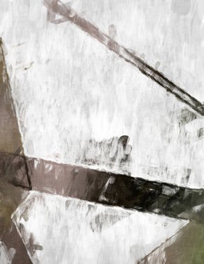 Soyut arkaplanda pürüzlü fırça darbeleri. Fırça boyası. Renkli boya darbeleri. Eşsiz duvar sanatı. Tuvaldeki modern sanat. Renkli çağdaş sanat eserleri. 