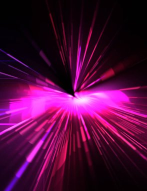 Fütürist mercek patlaması. Parlayan parçacıkları ve çizgileri olan ışık patlaması yıldızı. Güzel soyut ışın arkaplanı.