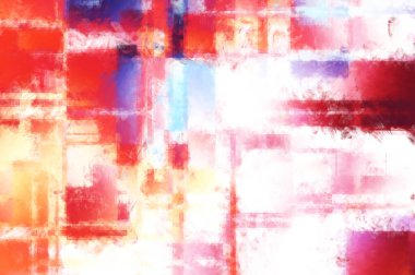 Modern sanat. Renkli çağdaş sanat eserleri. Renkli boya darbeleri. Soyut arkaplanda fırça darbeleri. Fırça boyası. Eşsiz duvar sanatı.