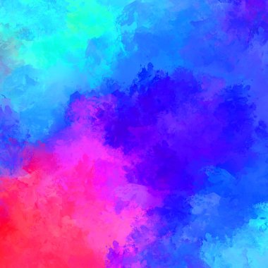 Canlı fırça darbeleriyle boyanmış. Renkli desenli resim. Fırçalanmış duvar kağıdını boya.