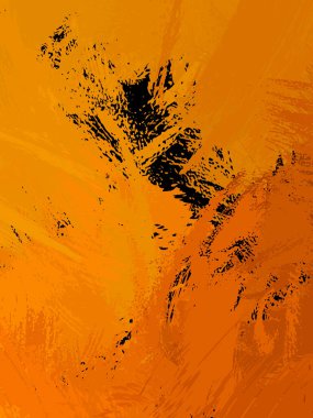 Vahşi fırça darbeleriyle yaratıcı soyut resim. Artistik fırça darbeleriyle donatılmış. Renkli ve canlı bir tasvir. Boyalı sanat.