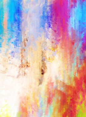 Modern sanat. Renkli çağdaş sanat eserleri. Renkli boya darbeleri. Soyut arkaplanda fırça darbeleri. Fırça boyası. Eşsiz duvar sanatı.