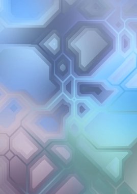 Renkli ve canlı geometrik şekiller katmanları var. Bir teknoloji planının dijital illüstrasyonu. Gelecekçi tasarım şablonu.