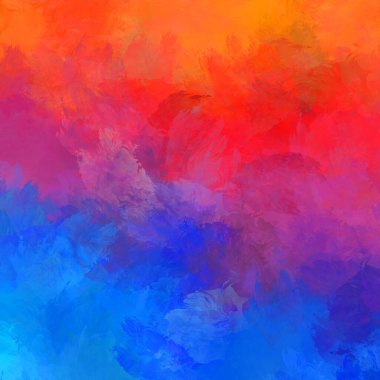 Duvar sanatı Eşsiz ve yaratıcı illüstrasyon. Fırça darbesi ile boyanmış. Renkli fırça darbelerinin soyut arkaplanı. Fırçalanmış canlı duvar kâğıdı. Boyalı sanatsal yaratım.