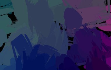 Vahşi fırça darbeleriyle yaratıcı soyut resim. Artistik fırça darbeleriyle donatılmış. Renkli ve canlı bir tasvir. Boyalı sanat.