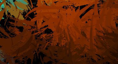 Canlı fırça darbeleriyle boyanmış. Renkli desenli resim. Fırçalanmış duvar kağıdını boya.