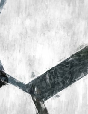 Soyut arkaplanda pürüzlü fırça darbeleri. Fırça boyası. Renkli boya darbeleri. Eşsiz duvar sanatı. Tuvaldeki modern sanat. Renkli çağdaş sanat eserleri. 