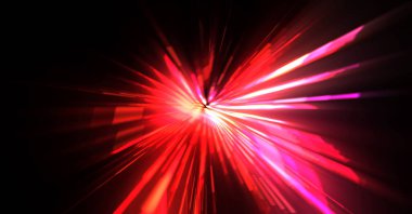 Fütürist mercek patlaması. Parlayan parçacıkları ve çizgileri olan ışık patlaması yıldızı. Güzel soyut ışın arkaplanı.