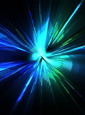 Fütürist mercek patlaması. Parlayan parçacıkları ve çizgileri olan ışık patlaması yıldızı. Güzel soyut ışın arkaplanı.