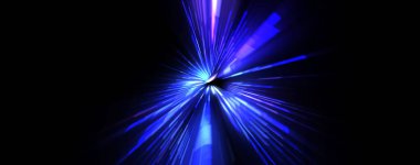 Fütürist mercek patlaması. Parlayan parçacıkları ve çizgileri olan ışık patlaması yıldızı. Güzel soyut ışın arkaplanı.