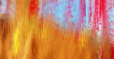 Modern sanat. Renkli çağdaş sanat eserleri. Renkli boya darbeleri. Soyut arkaplanda fırça darbeleri. Fırça boyası. Eşsiz duvar sanatı.