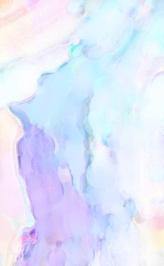 Modern fırça darbeleri. Pastel renklerde suluboya resim. Poster, duvar sanatı, afiş, kart, kitap kapağı veya ambalaj için sakinleştirici kompozisyonun yumuşak renkli çizimi. 