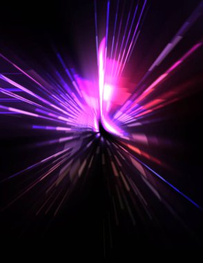 Fütürist mercek patlaması. Parlayan parçacıkları ve çizgileri olan ışık patlaması yıldızı. Güzel soyut ışın arkaplanı.