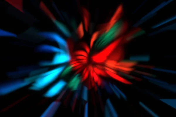 Light particle trails. Light explosion star with glowing particles and lines. Beautiful moving abstract rays background.