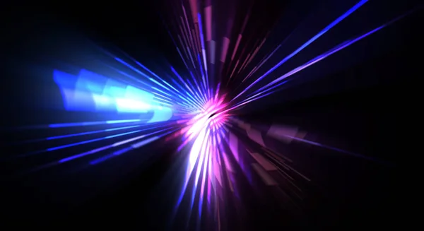 Futuristic Lens Flare Light Explosion Star Glowing Particles Lines Beautiful — Stock Photo, Image