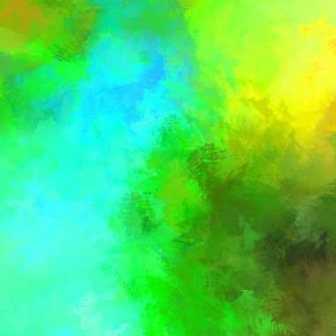 Canlı fırça darbeleriyle boyanmış. Renkli desenli resim. Fırçalanmış duvar kağıdını boya.