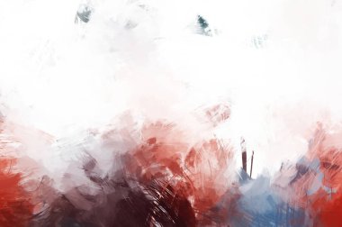 Canlı fırça darbeleriyle boyanmış. Renkli desenli resim. Fırçalanmış duvar kağıdını boya.