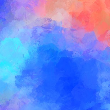 Canlı fırça darbeleriyle boyanmış. Renkli desenli resim. Fırçalanmış duvar kağıdını boya.