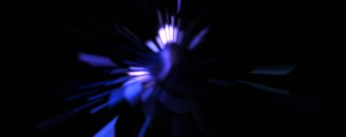 Işık parçacık izleri. Parlayan parçacıkları ve çizgileri olan ışık patlaması yıldızı. Güzel hareketli soyut ışın arkaplanı.