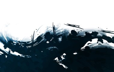 Taranmış Boyalı Soyut Arkaplan. Vahşi kaotik fırça darbeleri. Boya darbeleri. 2D İllüstrasyon. Fırça darbeli resim. 