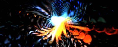 Işık parçacık izleri. Parlayan parçacıkları ve çizgileri olan ışık patlaması yıldızı. Güzel hareketli soyut ışın arkaplanı.