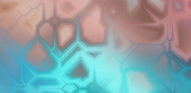 Renkli ve canlı geometrik şekiller katmanları var. Bir teknoloji planının dijital illüstrasyonu. Gelecekçi tasarım şablonu.