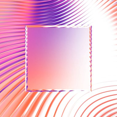 Soyut çerçeveli arkaplan. Renkli, canlı, dalgalı bir duvar kağıdı. Merkezi çerçeveli yaratıcı grafik 2d çizim. Dinamik şekilli modaya uygun sıvı örtüsü.