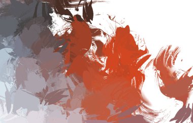 Duvar sanatı Eşsiz ve yaratıcı illüstrasyon. Fırça darbesi ile boyanmış. Renkli fırça darbelerinin soyut arkaplanı. Fırçalanmış canlı duvar kâğıdı. Boyalı sanatsal yaratım.