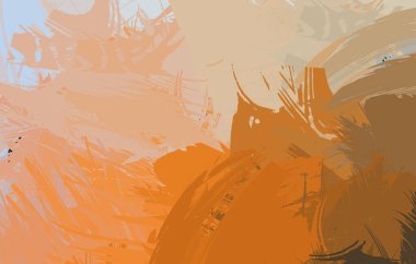 Vahşi fırça darbeleriyle yaratıcı soyut resim. Artistik fırça darbeleriyle donatılmış. Renkli ve canlı bir tasvir. Boyalı sanat.