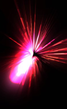 Fütürist mercek patlaması. Parlayan parçacıkları ve çizgileri olan ışık patlaması yıldızı. Güzel soyut ışın arkaplanı.